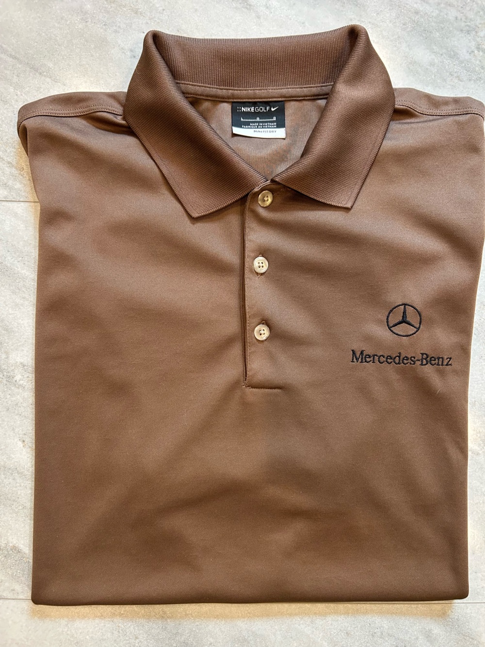 Nike Brown Polo with Mercedes-Benz Embroidery